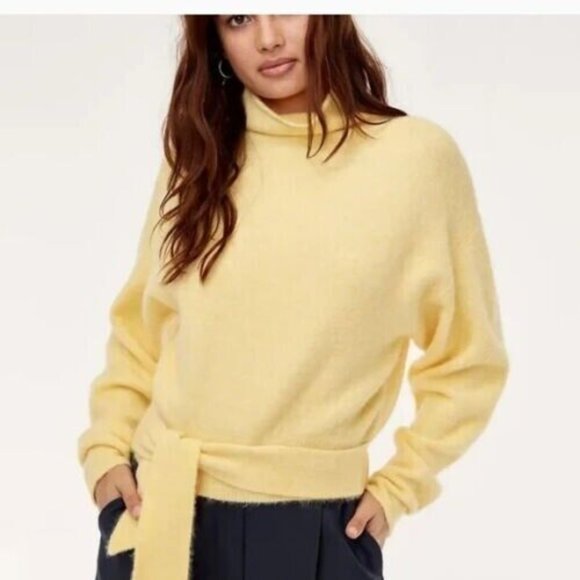 Wilfred Lorin‎ Sweater Women XS Long Sleeve Stretch Alpaca Wool Turtleneck Tie - Picture 13 of 13